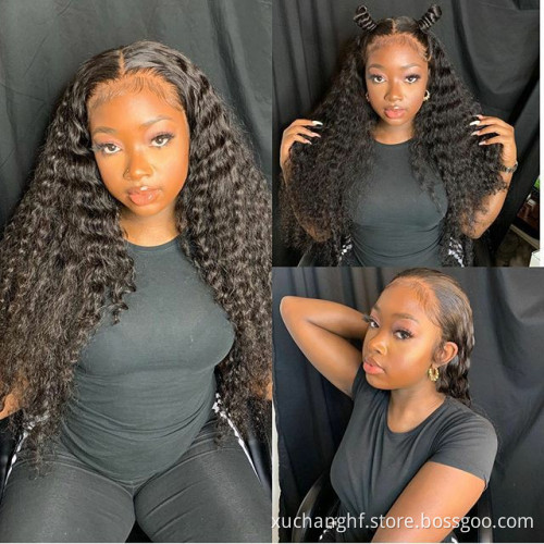 150%180% Density Kinky Curly HD Full Lace Human Hair Wigs For Black Women Brazilian Virgin Hair Transparent Lace Front Wig